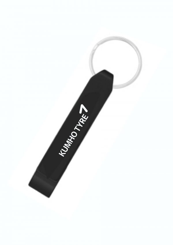 Bottle Opener Keyring Black with laser etched logo (min order 50 units)