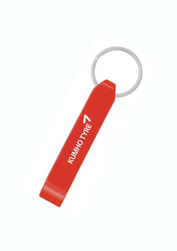 Bottle Opener Keyring Red with laser etched logo (min order 50 units)